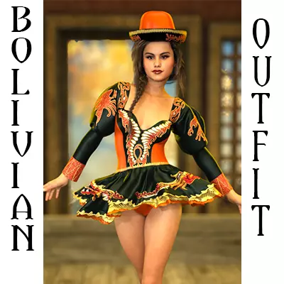 Bolivian Caporales Outfit For Genesis 8 Female 3D model