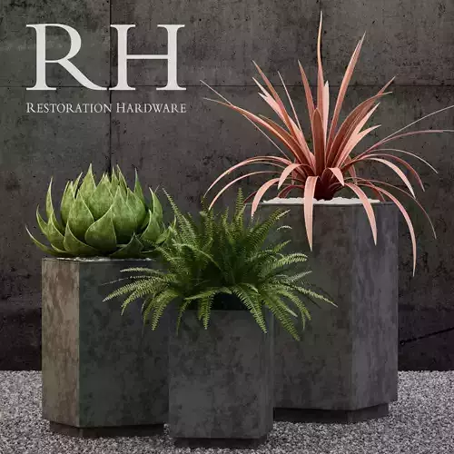 Restoration Hardware cube sheet metal planters