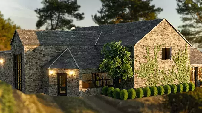 Pub-restaurant 3D model 3