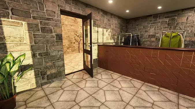 Pub-restaurant 3D model 5