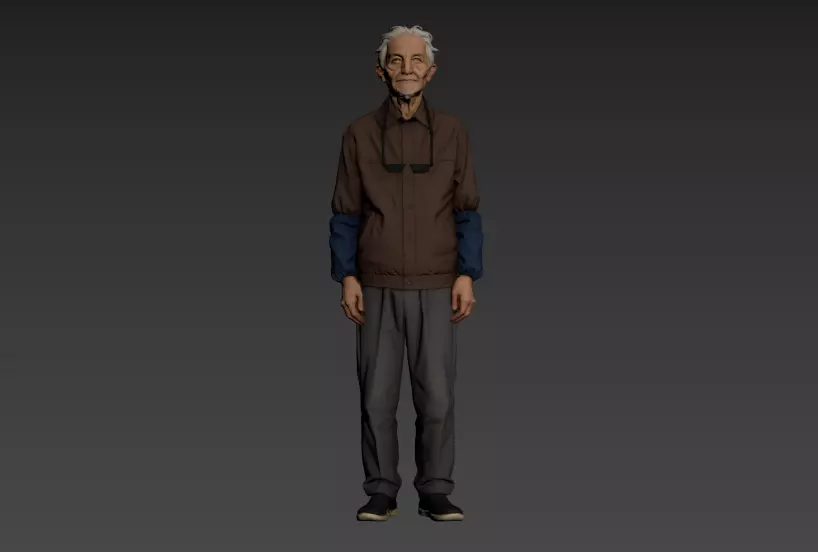 019 An elderly Chinese clothing engineer from the 1980s 3D model