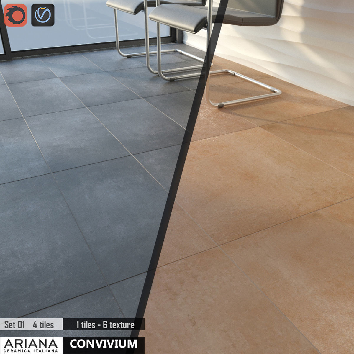 Ariana Convivium Set 3D model_1