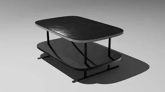 Modern Oval Coffee Table 3D model 7