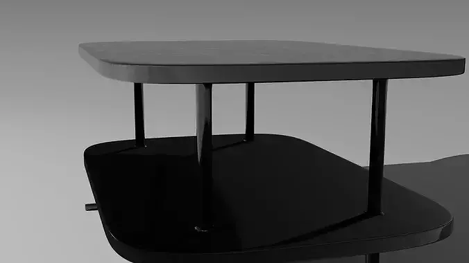 Modern Oval Coffee Table 3D model 4