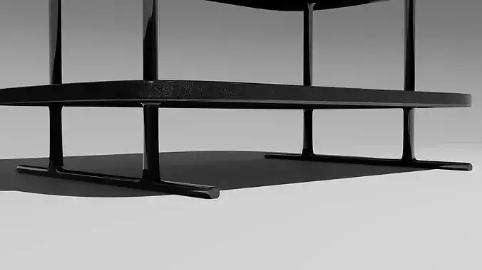 Modern Oval Coffee Table 3D model 3