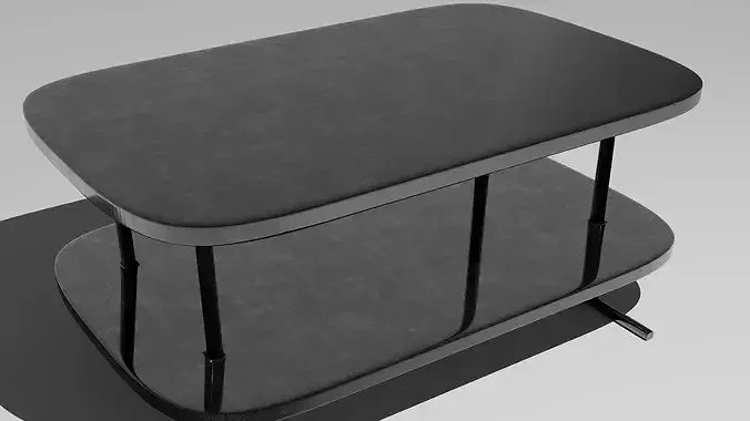 Modern Oval Coffee Table 3D model 2