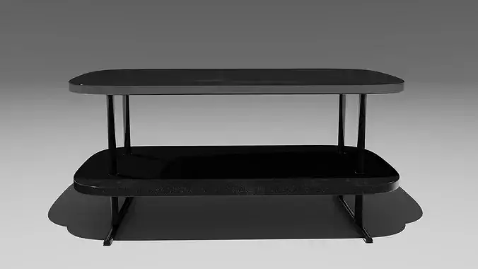 Modern Oval Coffee Table 3D model 6