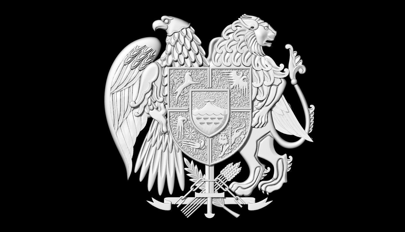 coat of arms of Armenia 3D print model_2