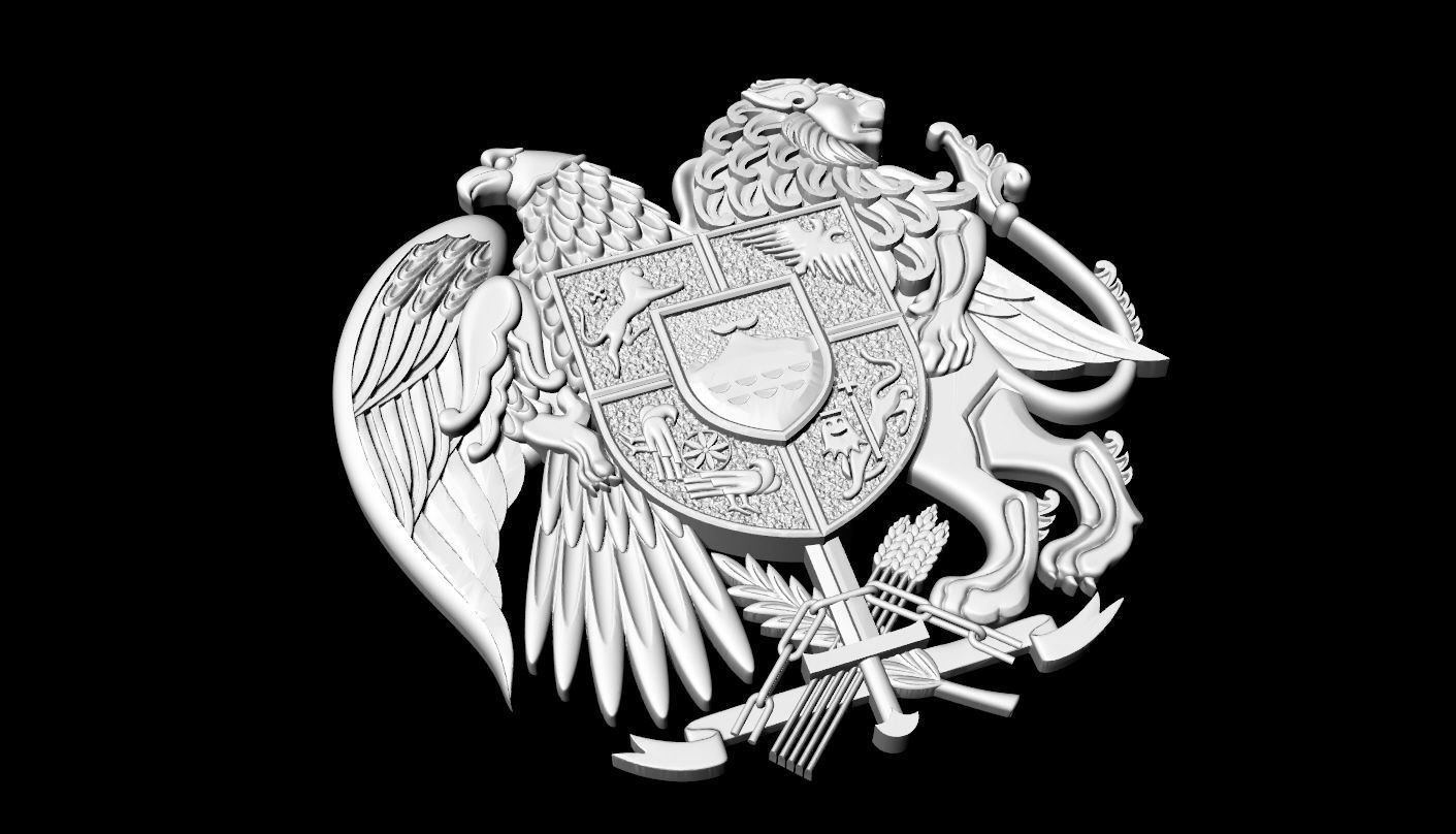 coat of arms of Armenia 3D print model_3