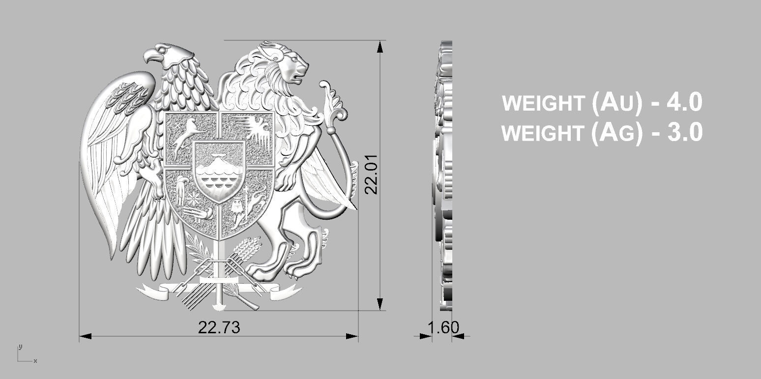 coat of arms of Armenia 3D print model_4