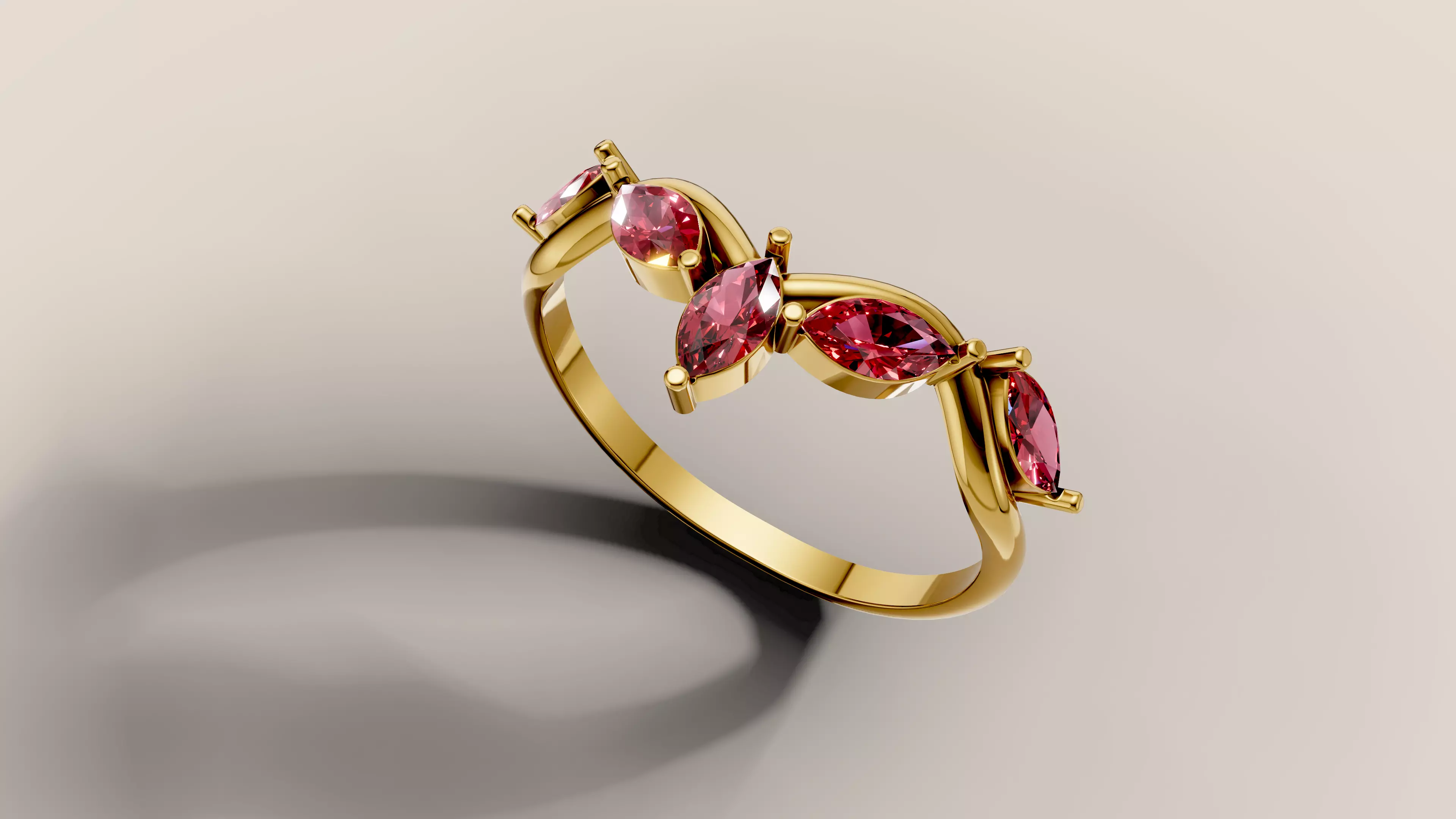 Modern Marquise Ring 3D Model 3D print model