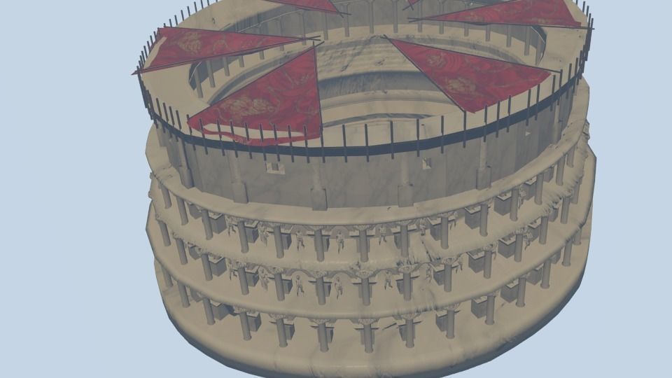Colosseum leaning tower of pisa Low-poly 3D model_1