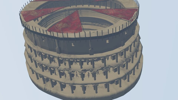 Colosseum leaning tower of pisa Low-poly 3D model