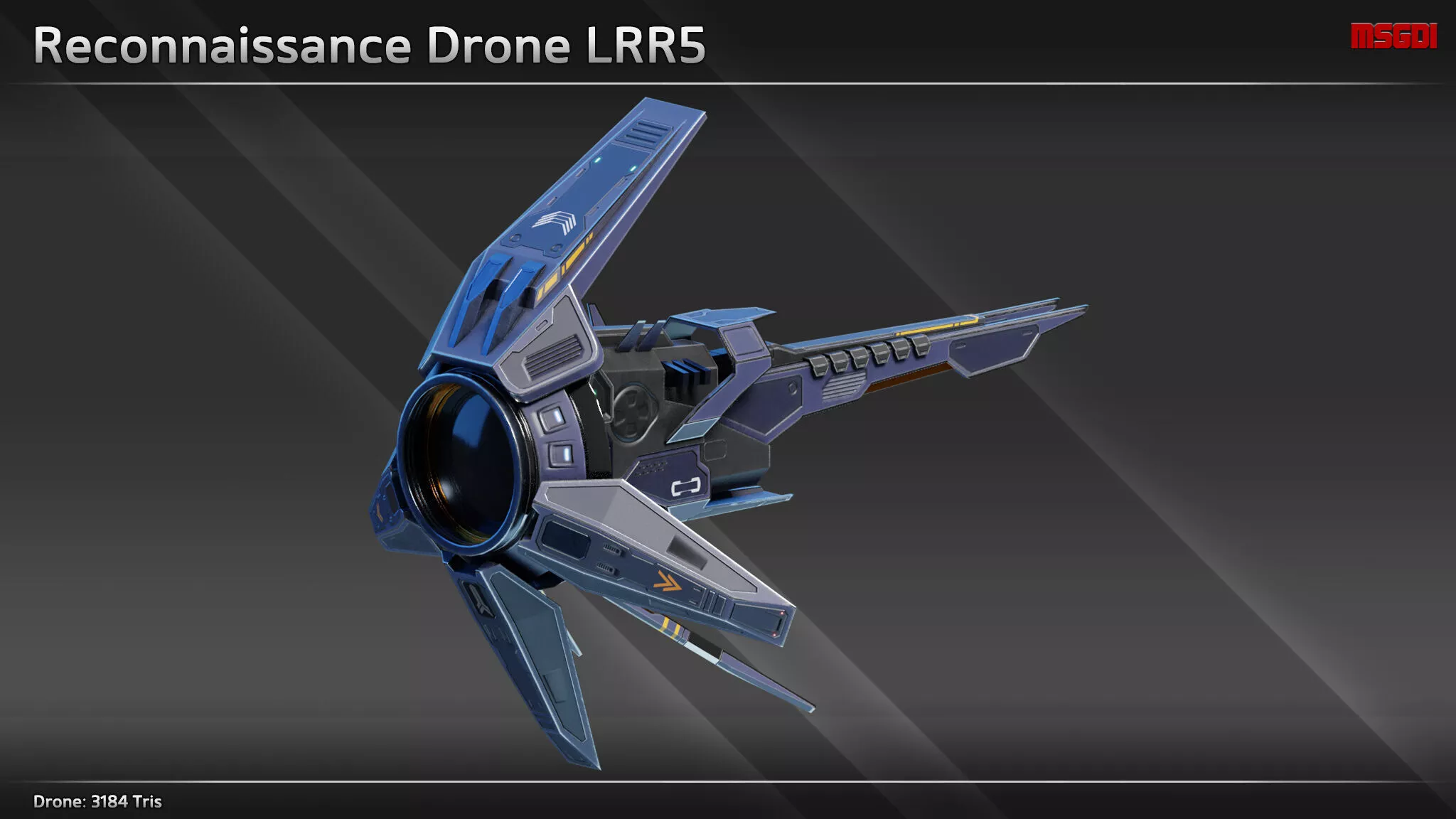 Reconnaissance Drone LRR5 Low-poly 3D model