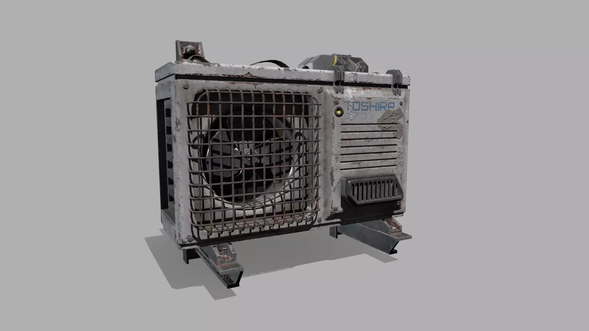 Animated Cyberpunk AC Unit Low-poly 3D model