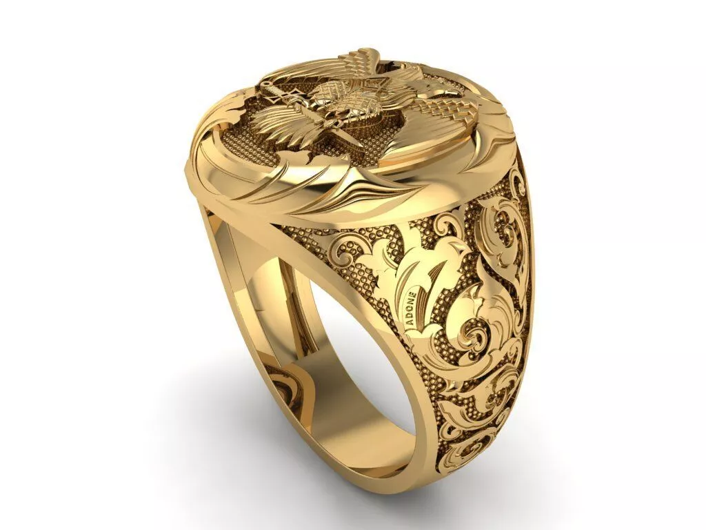 Flying Eagle Signet Ring 3D print model