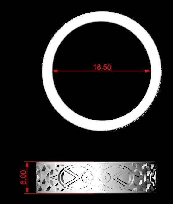 Ring with patterns for enamel 3D print model_9