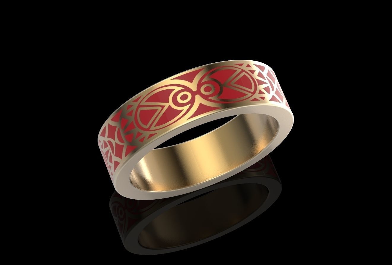 Ring with patterns for enamel 3D print model_7