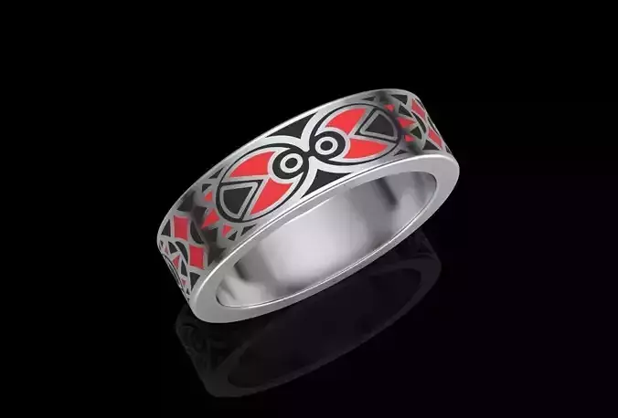 Ring with patterns for enamel 3D print model