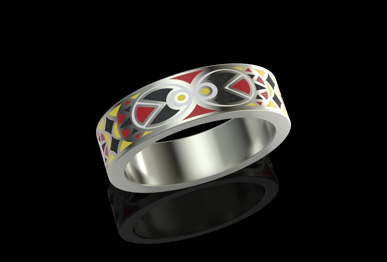 Ring with patterns for enamel 3D print model_6