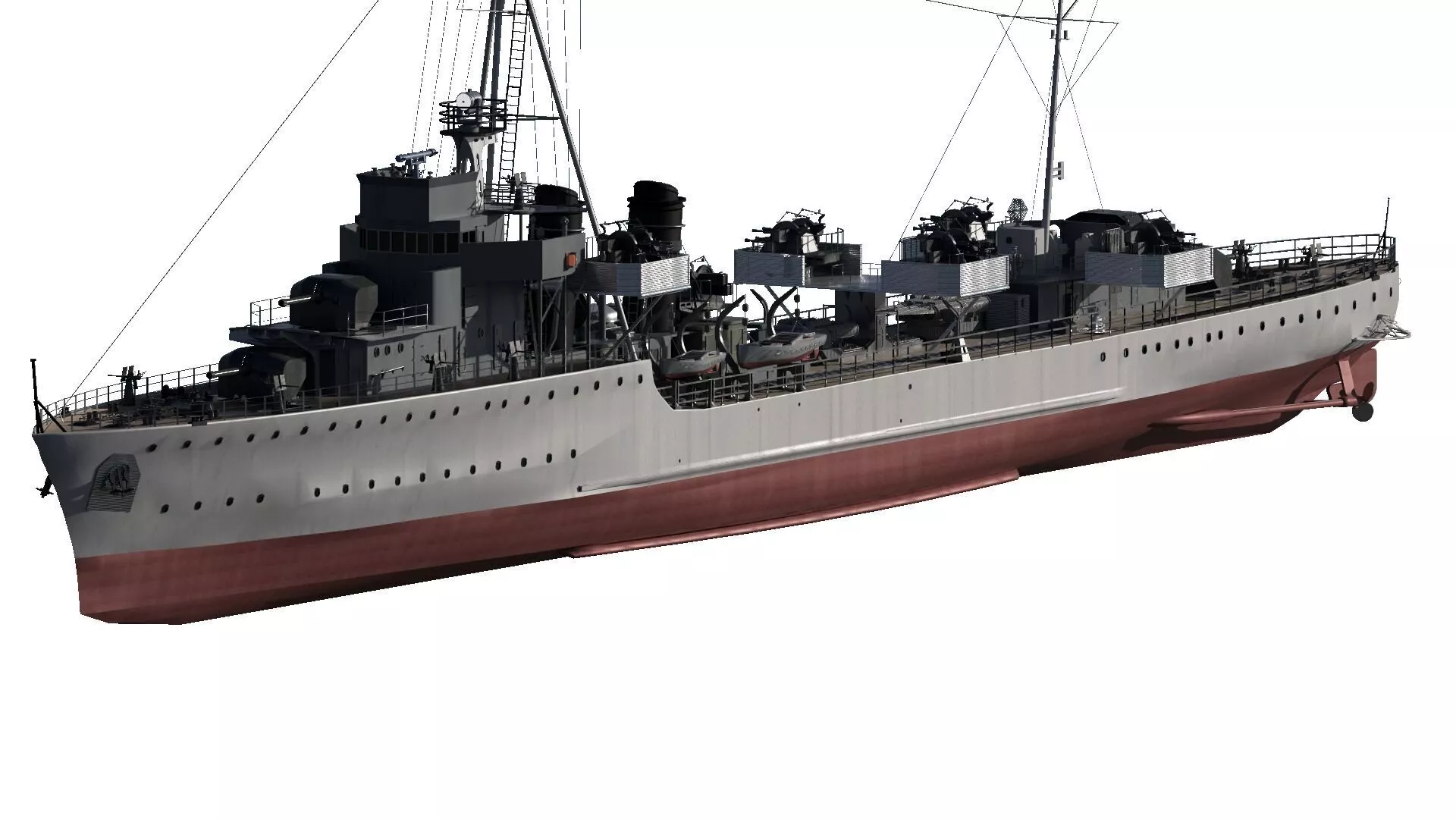 WW2 BRITISH ROYAL NAVY DETAILED GUNBOAT 3D model