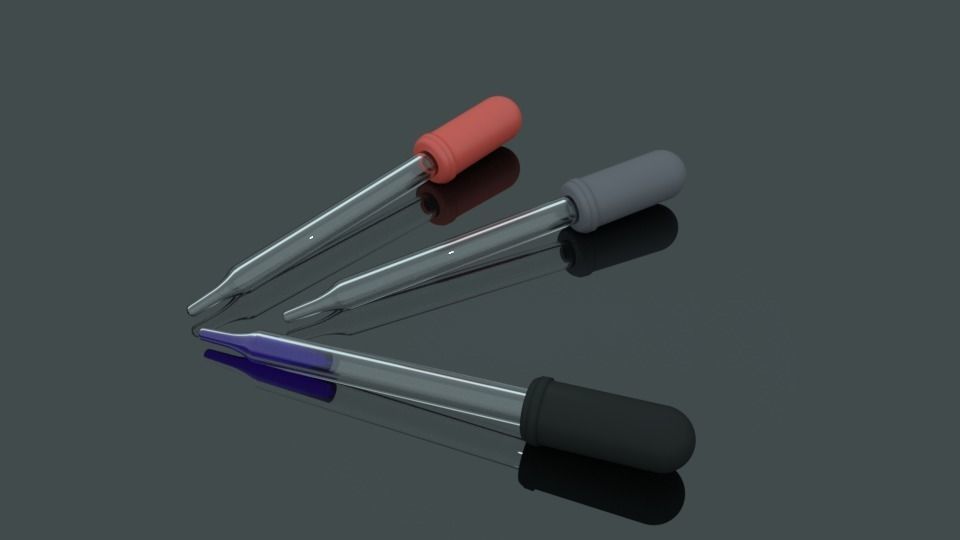 Laboratory dropper Low-poly 3D model_0