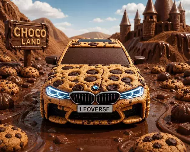 Chocolate Chip Cookie Sports Racing Car Food Vehicle Anime Toon 3D model 3