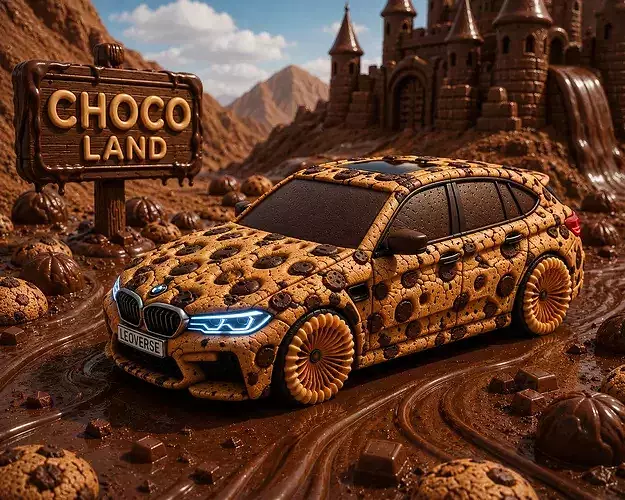 Chocolate Chip Cookie Sports Racing Car Food Vehicle Anime Toon 3D model 5