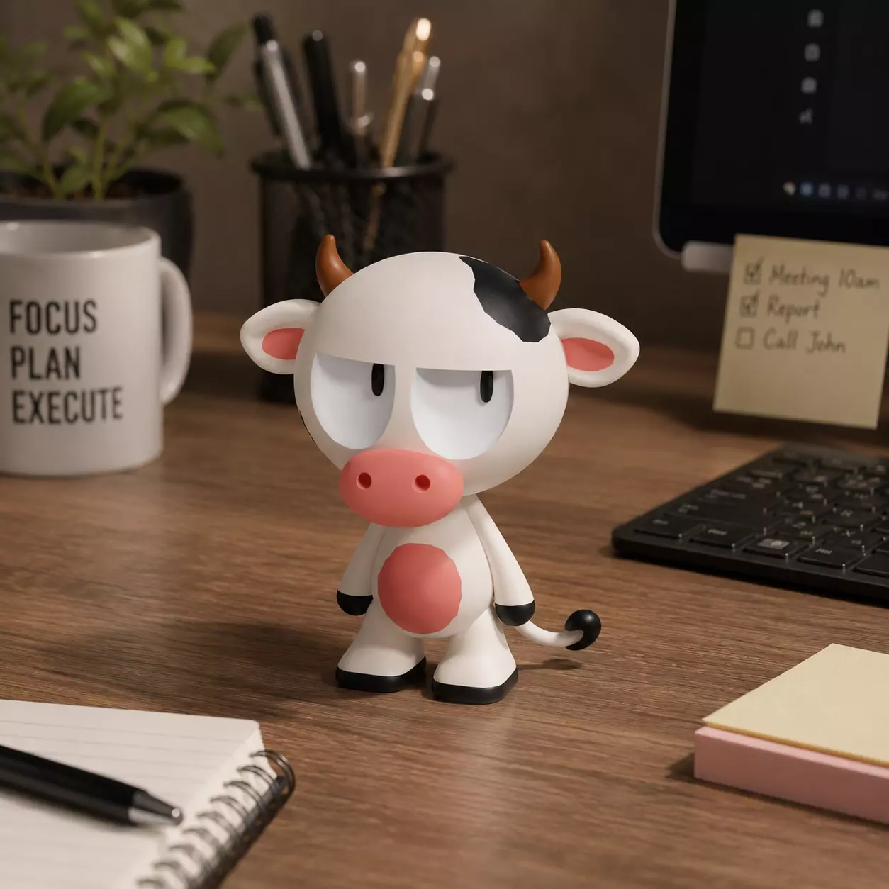 Cute Cartoon Cow Character 3D Printable Figure 3D print model