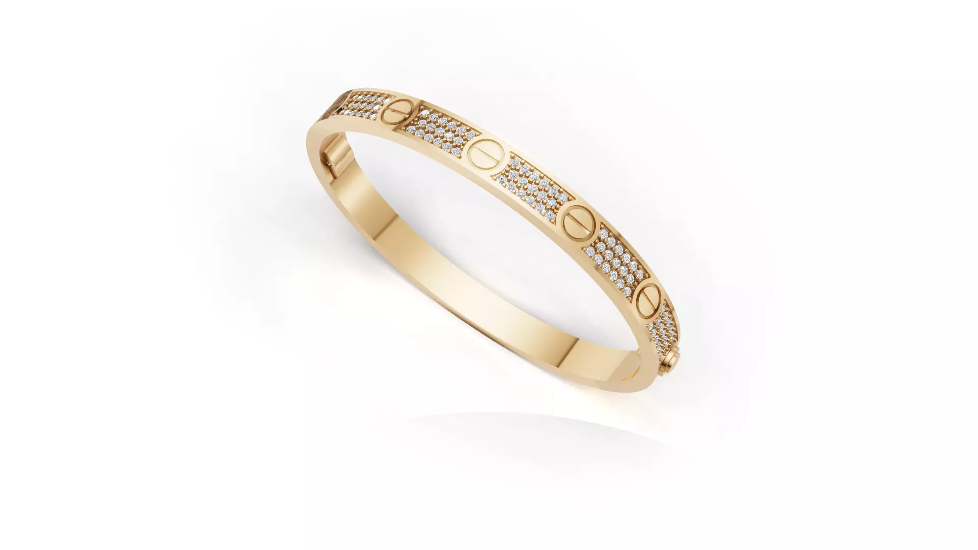 6 mm paved love medium bracelet 3D print model