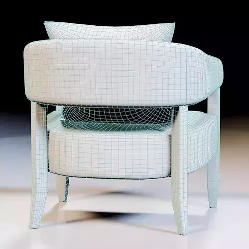 Linden Chair Low-poly 3D model 7