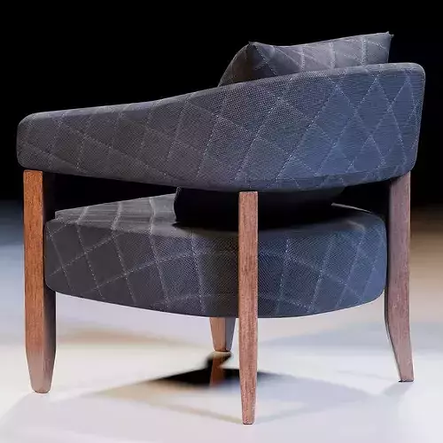 Linden Chair Low-poly 3D model 4