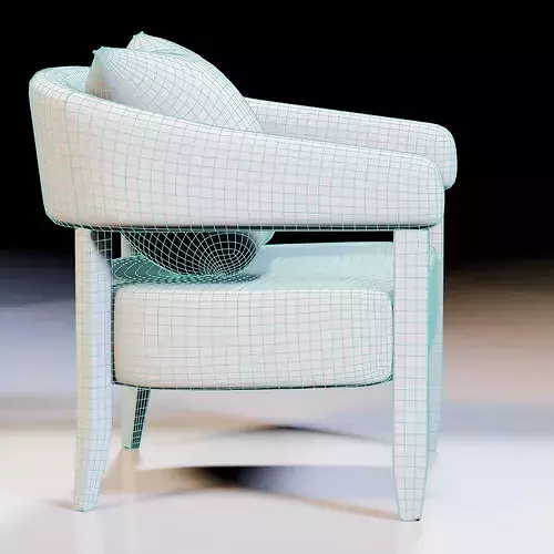 Linden Chair Low-poly 3D model 6