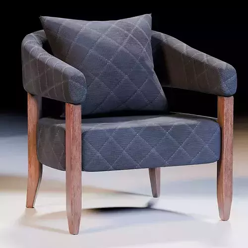 Linden Chair Low-poly 3D model 2