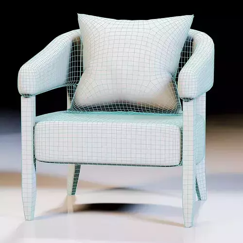 Linden Chair Low-poly 3D model 5