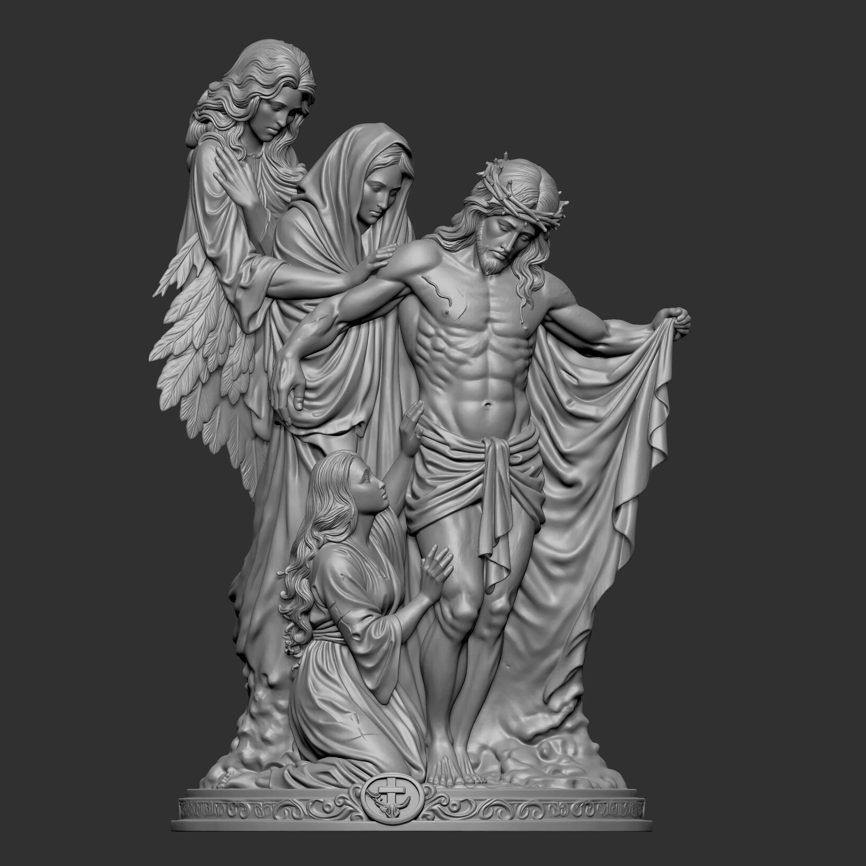 Descent from the Cross a traditional religious Christian art 3D print model