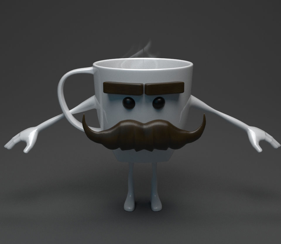 Cup Cartoon 3D model_2