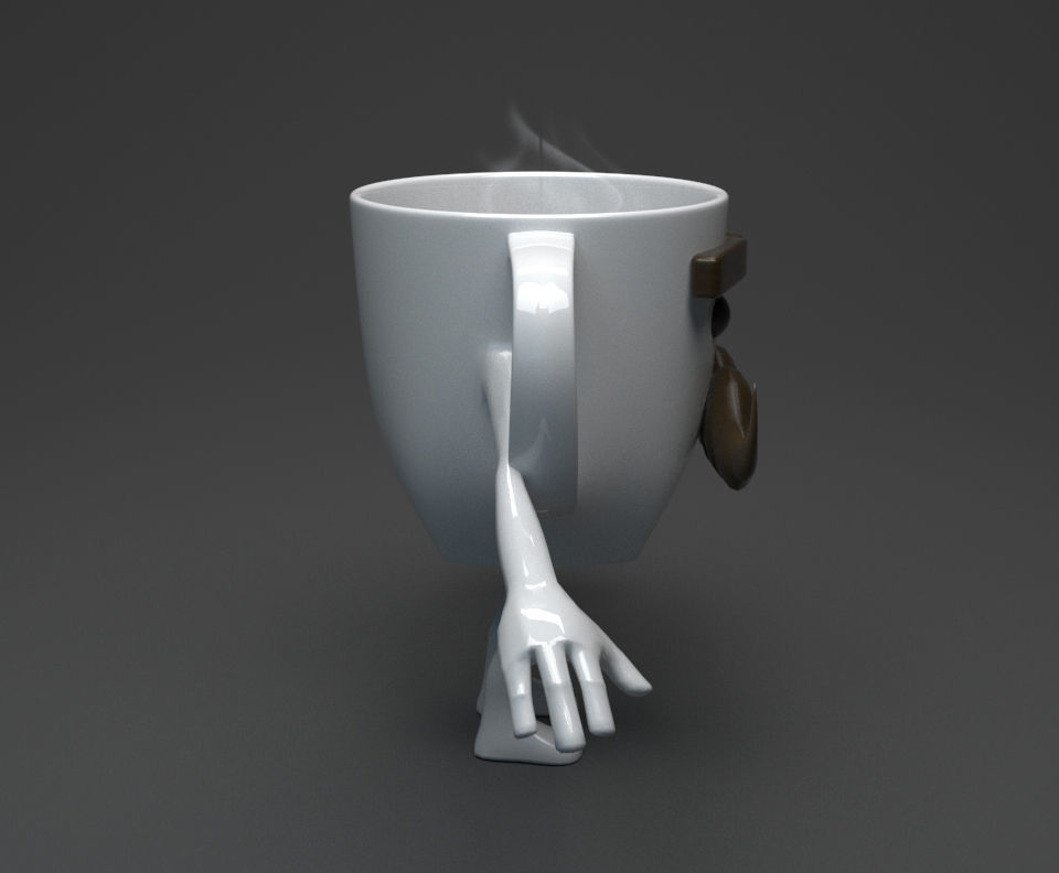Cup Cartoon 3D model_4
