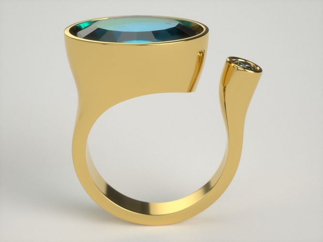 Ring gold with stone