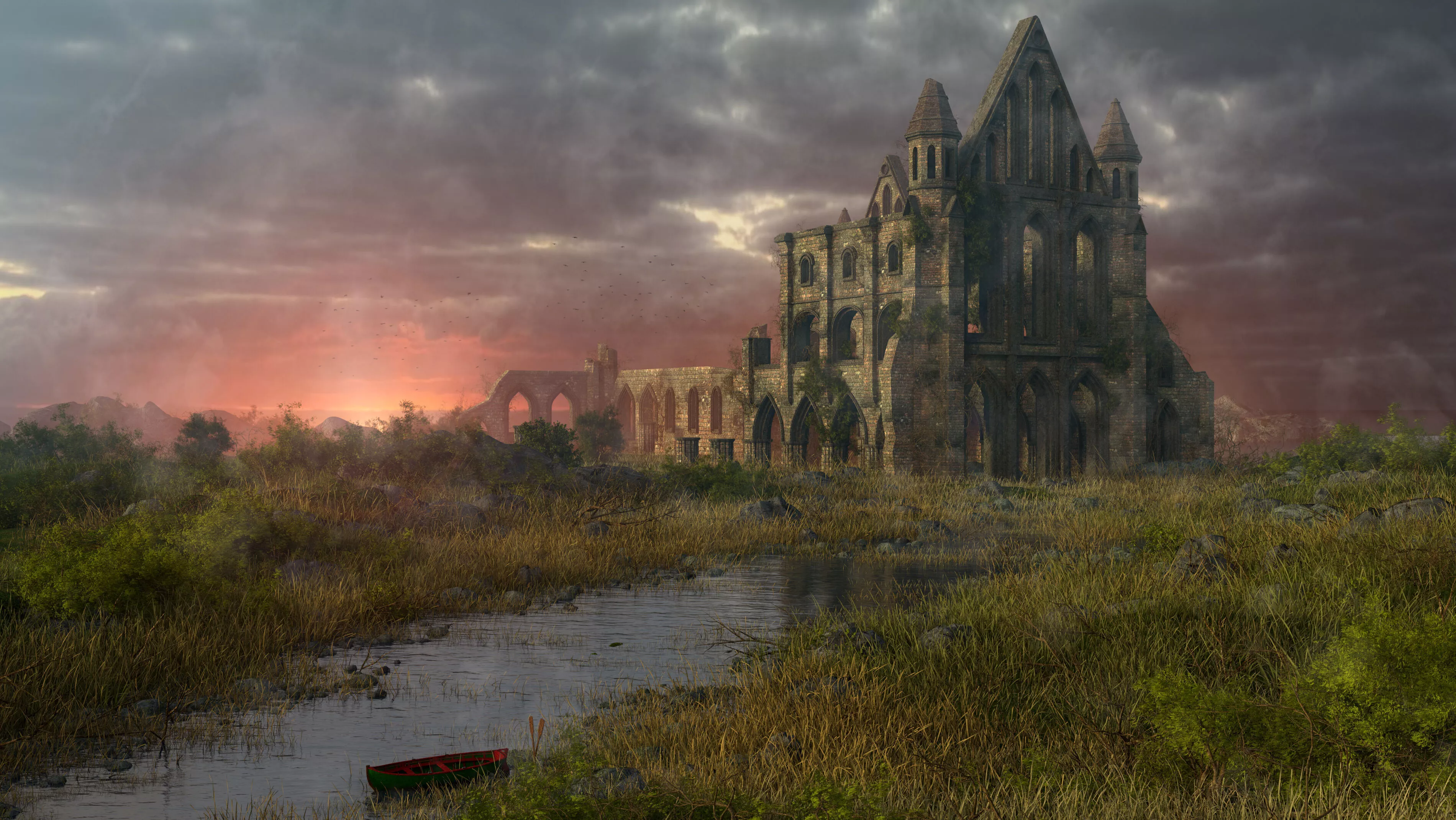 Whitby Abbey Landscape 3D model