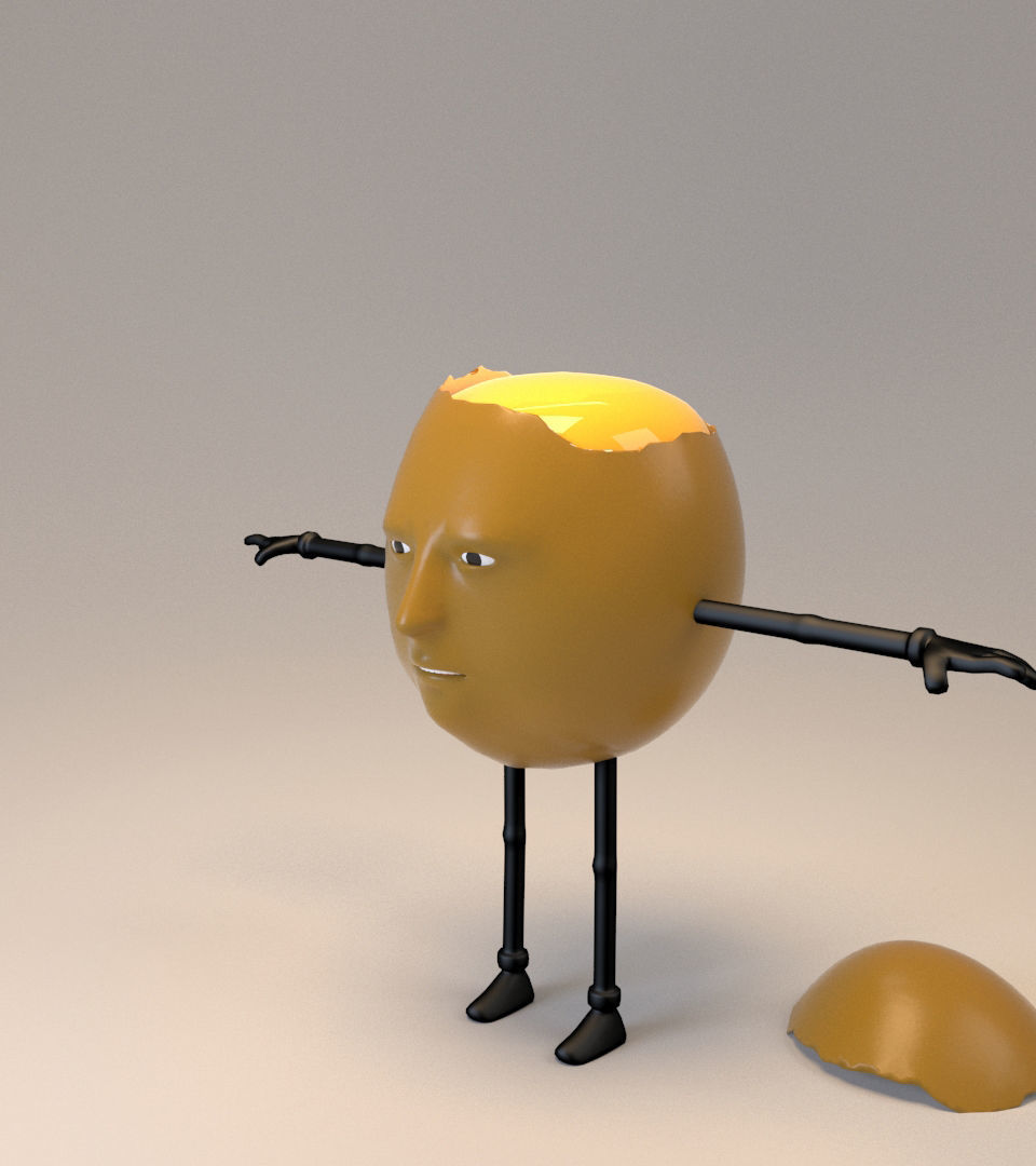 humpty dumpty - egg face 3D model_3