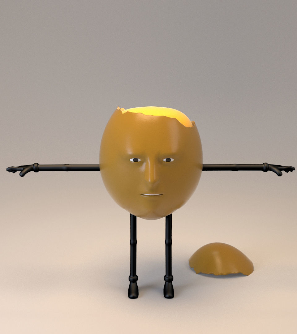 humpty dumpty - egg face 3D model_2