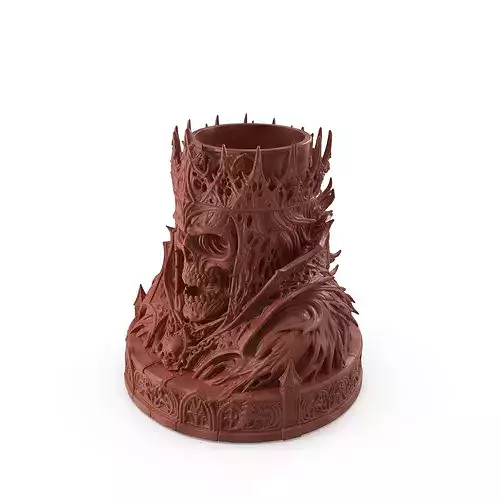 Print Ready Lich King Head Candle Holder 011