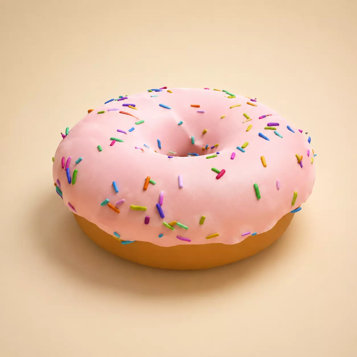 Pink Frosted Donut Cream Base 3D Model Sweet Food Decor 3D print model