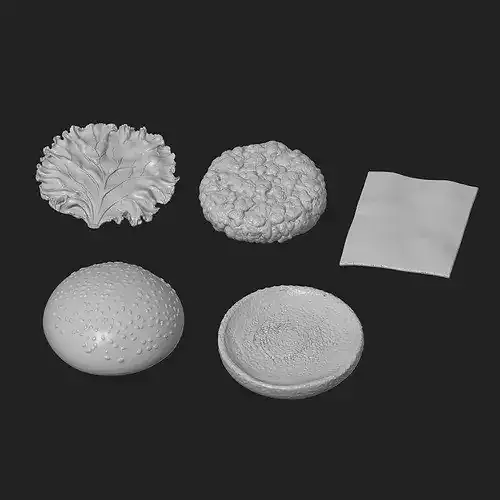 Cheeseburger and Fries Meal  3D print model 4