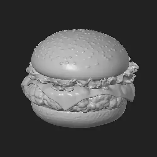 Cheeseburger and Fries Meal  3D print model 3