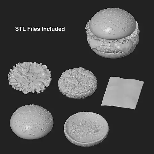 Cheeseburger 3D print model 2