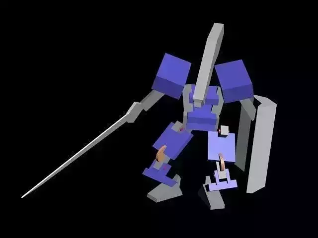 Robot holding sword Free 3D model