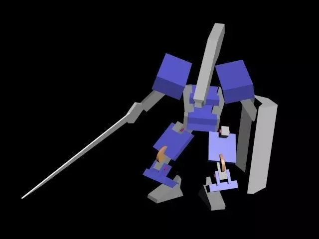 Robot holding sword Free 3D model