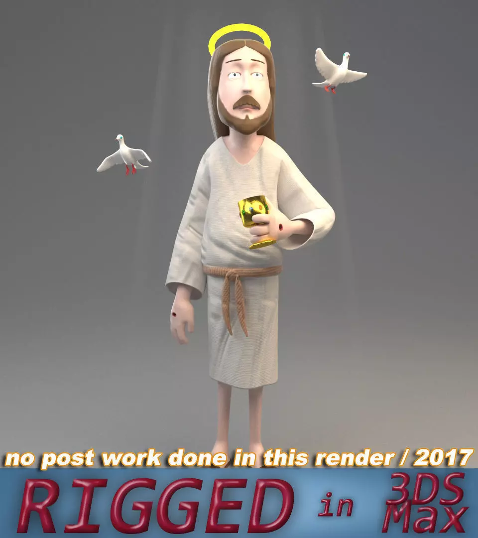 Jesus - dove - graal  3D model_0